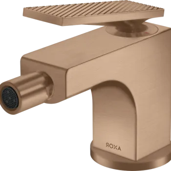 Baterie bideu Axor Citterio cu levier rhombic ventil pop-up brushed red-gold imagine
