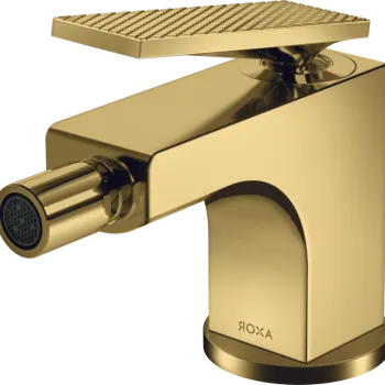 Baterie bideu Axor Citterio cu levier rhombic ventil pop-up gold imagine
