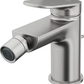 Baterie bideu Duravit Wave ventil pop-up inox periat imagine