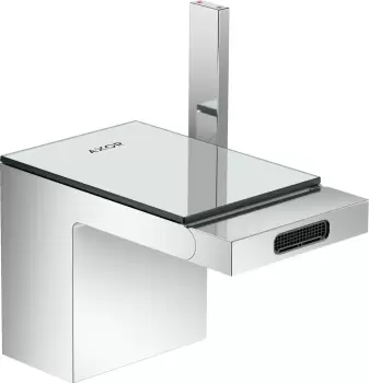 Baterie bideu Hansgrohe Axor MyEdition ventil push-open crom/sticla oglinda imagine