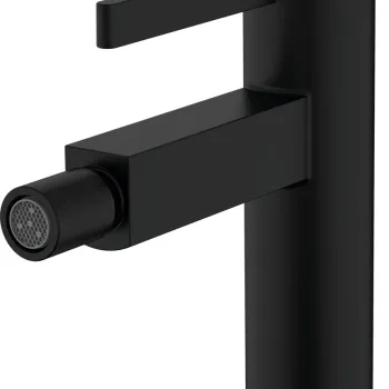Baterie bideu Hansgrohe Finoris ventil push-open negru mat imagine