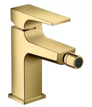 Baterie bideu Hansgrohe Metropol cu ventil push-open gold optic lustruit imagine