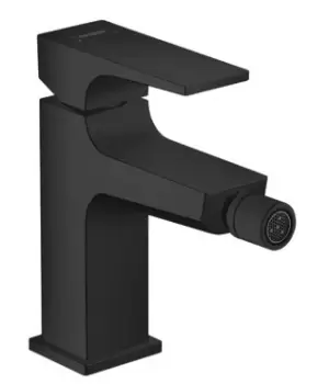 Baterie bideu Hansgrohe Metropol cu ventil push-open negru mat imagine