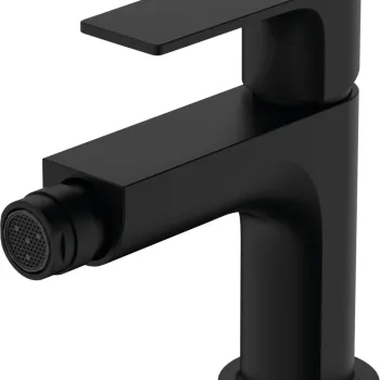 Baterie bideu Hansgrohe Rebris E EcoSmart ventil metalic pop-up negru mat imagine