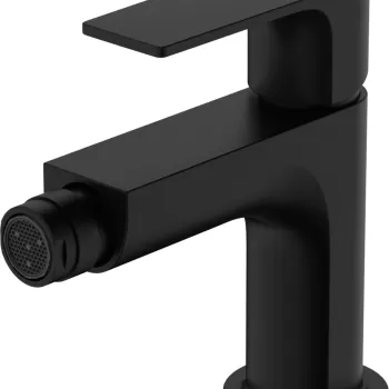 Baterie bideu Hansgrohe Rebris E EcoSmart ventil metalic pop-up negru mat imagine