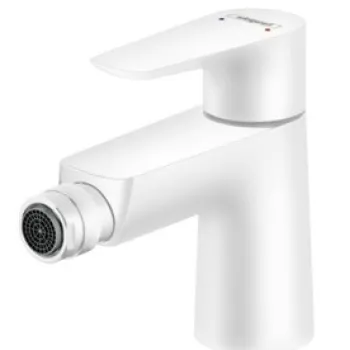 Baterie bideu Hansgrohe Talis E cu ventil pop-up alb mat imagine