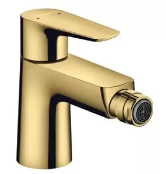 Baterie bideu Hansgrohe Talis E cu ventil pop-up gold optic lustruit imagine