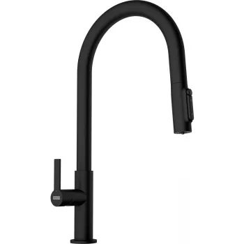 Baterie bucatarie 3 cai Franke Maris Clear Water cu dus extractibil Matte Black imagine