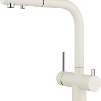 Baterie bucatarie Blanco Fontas-S II cu 3 cai dus extractibil alb antic imagine