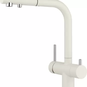 Baterie bucatarie Blanco Fontas-S II cu 3 cai dus extractibil alb antic imagine