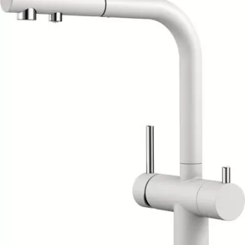 Baterie bucatarie Blanco Fontas-S II cu 3 cai dus extractibil alb imagine