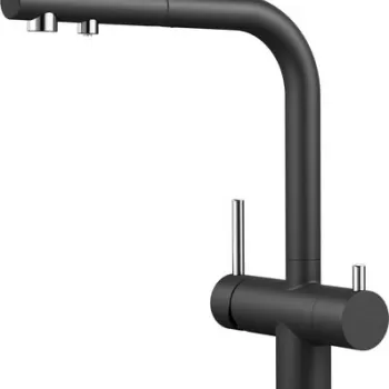 Baterie bucatarie Blanco Fontas-S II cu 3 cai dus extractibil antracit imagine