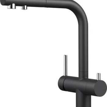 Baterie bucatarie Blanco Fontas-S II cu 3 cai dus extractibil antracit imagine