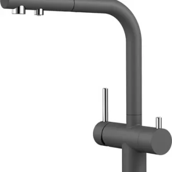 Baterie bucatarie Blanco Fontas-S II cu 3 cai dus extractibil gri piatra imagine