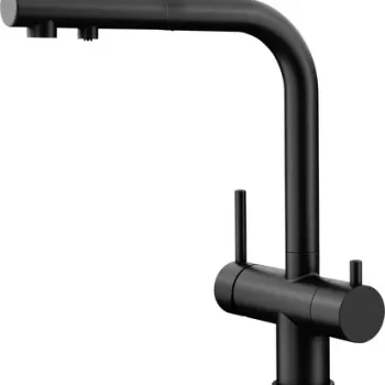 Baterie bucatarie Blanco Fontas-S II cu 3 cai dus extractibil negru mat imagine