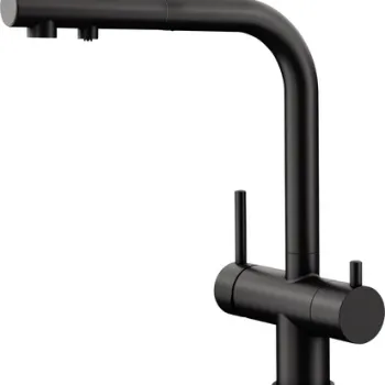 Baterie bucatarie Blanco Fontas-S II cu 3 cai dus extractibil negru mat imagine