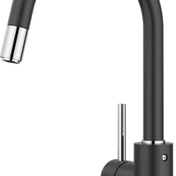 Baterie bucatarie Blanco Mida-S cu dus extractibil antracit imagine