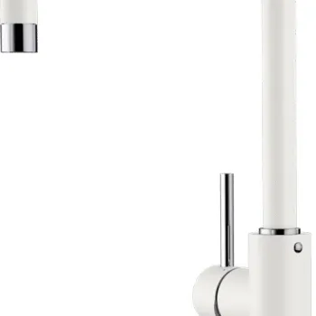 Baterie bucatarie Blanco Mili cu pipa inalta pivotanta alb imagine