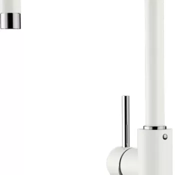 Baterie bucatarie Blanco Mili cu pipa inalta pivotanta alb imagine