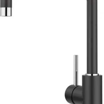 Baterie bucatarie Blanco Mili cu pipa inalta pivotanta negru imagine