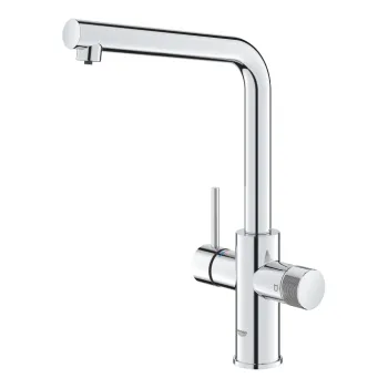 Baterie bucatarie cu 3 cai Grohe Blue Pure Minta  pipa L  crom imagine