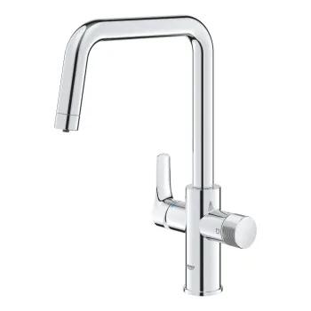 Baterie bucatarie cu 3 cai Grohe Blue Pure Start cu pipa pivotanta U  crom imagine