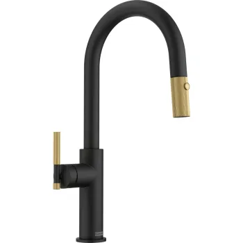 Baterie bucatarie Franke Maris Stripes cu dus extractibil  Black-Gold imagine