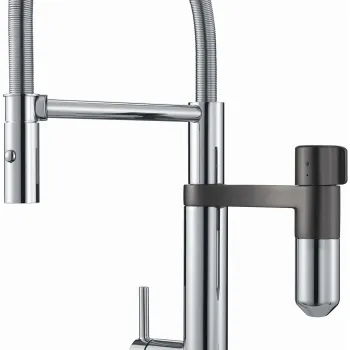 Baterie bucatarie Franke Vital Semi-Pro  pipa flexibila cu 2 jeturi  sistem filtrare integrat  Crom/Gun Metal imagine