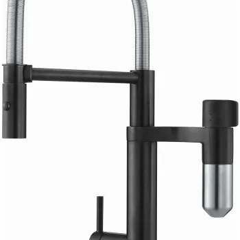 Baterie bucatarie Franke Vital Semi-Pro pipa flexibila cu 2 jeturi sistem filtrare integrat Matte Black imagine