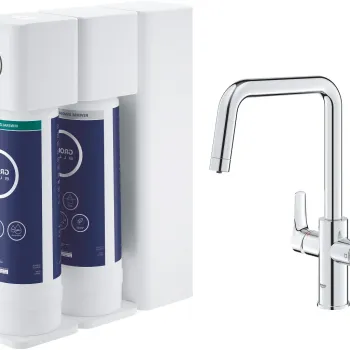 Baterie bucatarie Grohe Blue Pure Eurosmart cu pipa U  sistem filtrare osmoza + mineralizare  starter kit  crom imagine