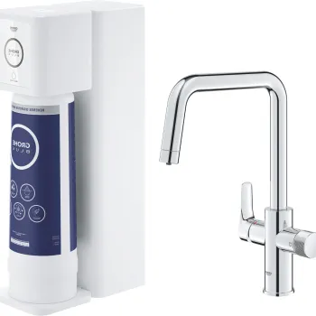 Baterie bucatarie Grohe Blue Pure Eurosmart cu pipa U  sistem filtrare osmoza  starter kit  crom imagine
