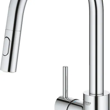 Baterie bucatarie Grohe Concetto cu dus extractibil dual spray  pipa C  crom imagine