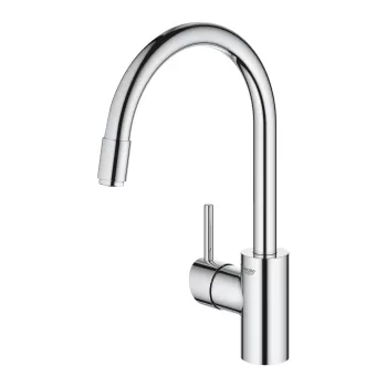 Baterie bucatarie Grohe Concetto cu dus extractibil pipa C crom imagine