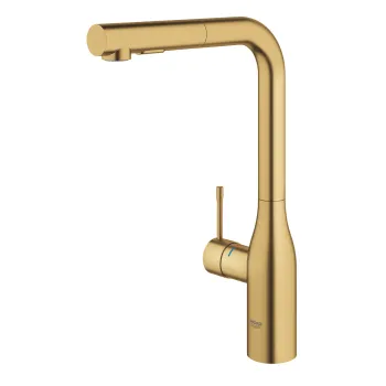 Baterie bucatarie Grohe Essence cu dus extractibil dual spray  pipa L  brushed cool sunrise imagine