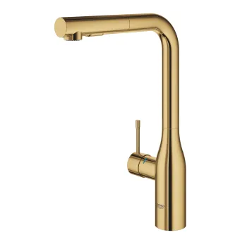 Baterie bucatarie Grohe Essence cu dus extractibil dual spray  pipa L  cool sunrise imagine