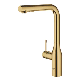 Baterie bucatarie Grohe Essence cu dus extractibil dual Spray pipa L cool sunrise imagine