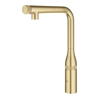 Baterie bucatarie Grohe Essence SmartControl cu dus extractibil pipa L brushed cool sunrise imagine