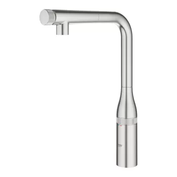 Baterie bucatarie Grohe Essence SmartControl cu dus extractibil pipa L supersteel imagine