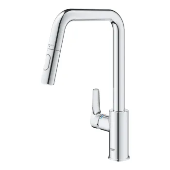 Baterie bucatarie Grohe Eurosmart cu dus extractibil  pipa L  crom imagine