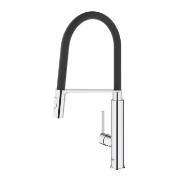 Baterie bucatarie Grohe Feel cu pipa flexibila ProfiSpray crom imagine