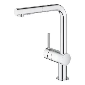 Baterie bucatarie Grohe Minta cu dus extractibil dual spray pipa L crom imagine
