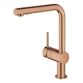 Baterie bucatarie Grohe Minta cu dus extractibil dual spray pipa L warm sunset imagine