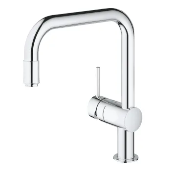 Baterie bucatarie Grohe Minta cu dus extractibil  pipa U  crom imagine