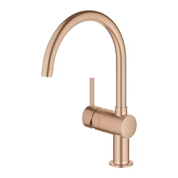Baterie bucatarie Grohe Minta cu pipa C brushed warm sunset imagine