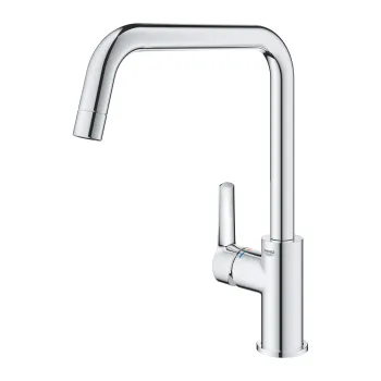 Baterie bucatarie Grohe Start cu pipa U  crom imagine