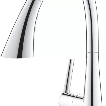 Baterie bucatarie Grohe Zedra cu dus extractibil trio spray crom imagine