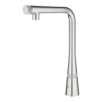 Baterie bucatarie Grohe Zedra SmartControl cu dus extractibil  pipa L  supersteel imagine