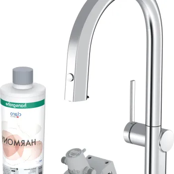 Baterie bucatarie Hansgrohe Aqittura M91 210 cu 3 cai si sistem filtrare dus extractibil 1 jet si sBox crom imagine