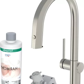 Baterie bucatarie Hansgrohe Aqittura M91 210 cu 3 cai si sistem filtrare dus extractibil 1 jet si sBox inox optic imagine