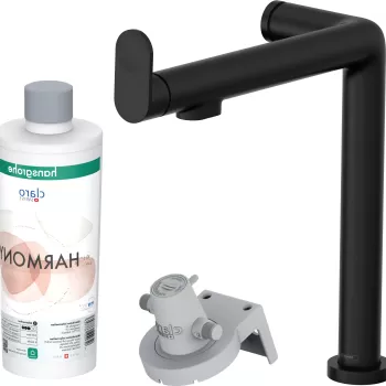 Baterie bucatarie Hansgrohe Aqittura M91 240 cu 3 cai si sistem filtrare negru mat imagine